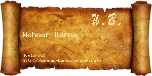 Wehner Barna névjegykártya