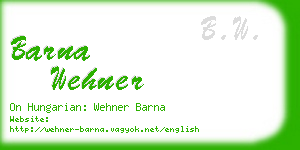 barna wehner business card